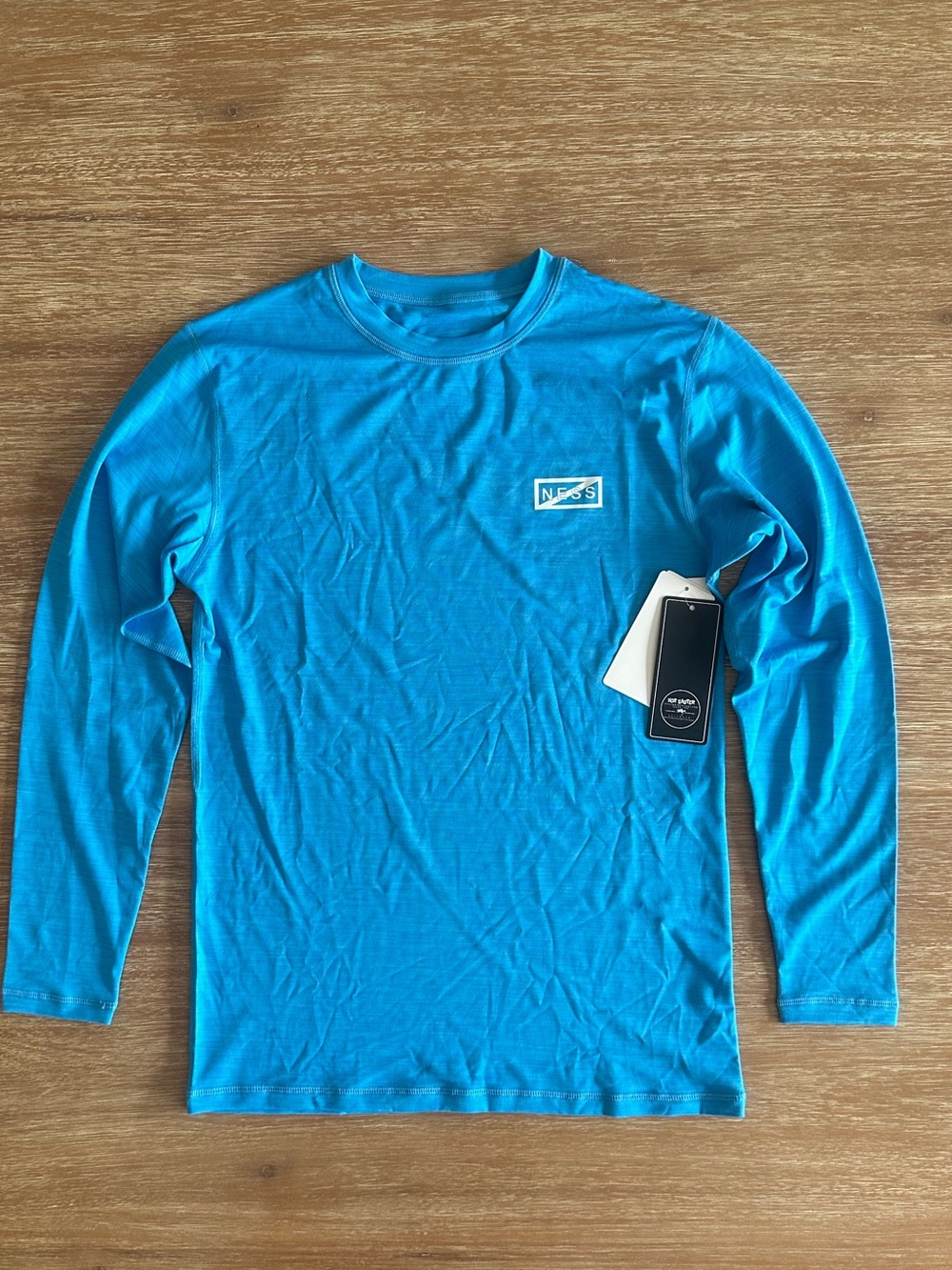 Boys’ Blue Long Sleeve Crewneck Swim Shirt Rash Guard NWT